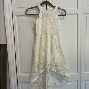 Elegant White Lace Kids Dress